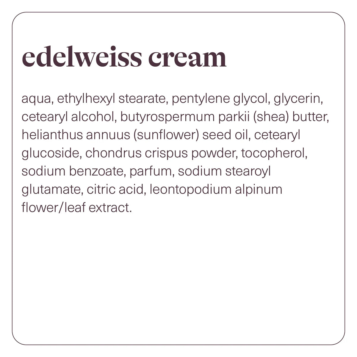 Edelweiss Cream 100 ml