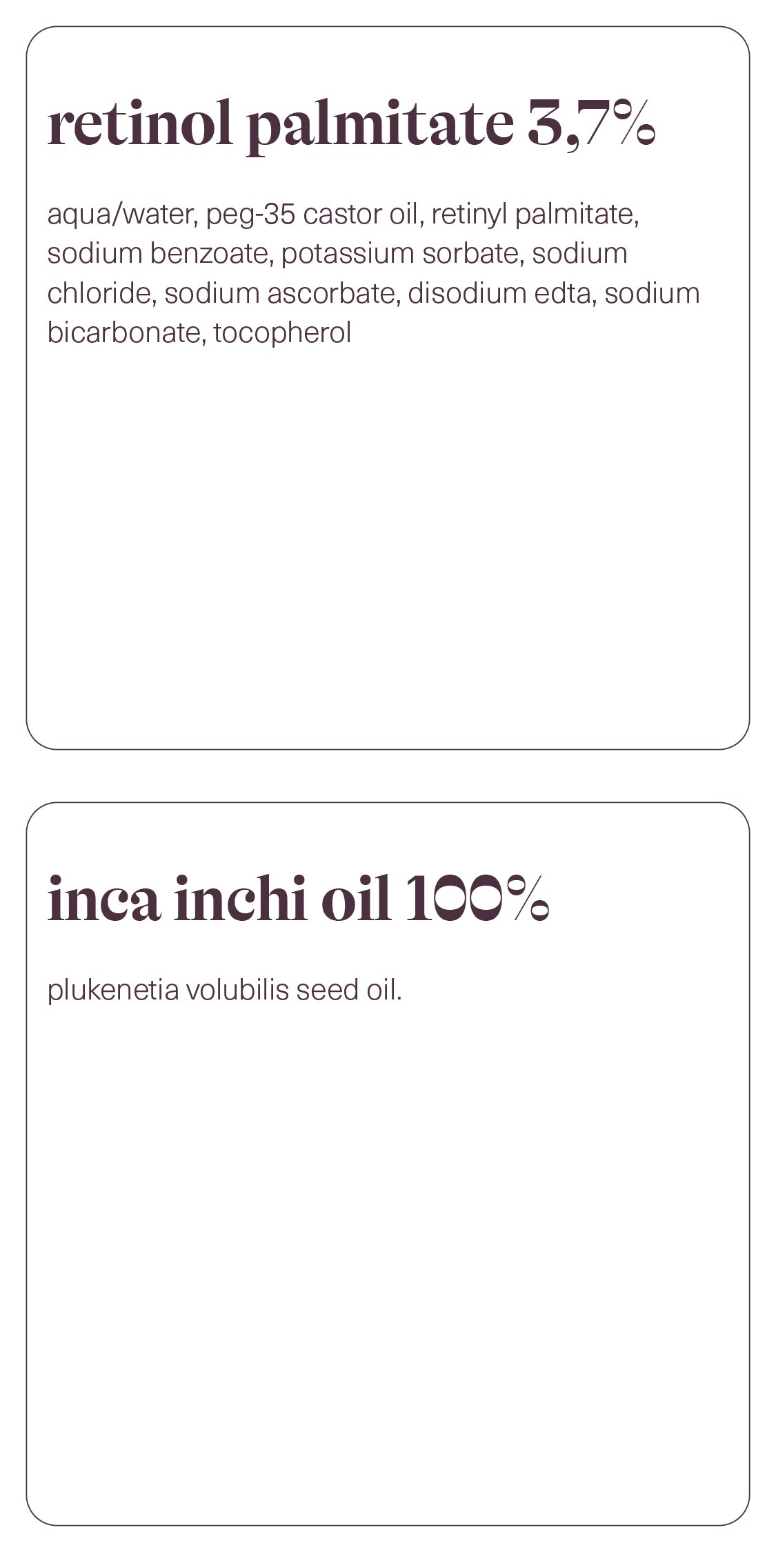 Retinol & Inca Oil - skin duo