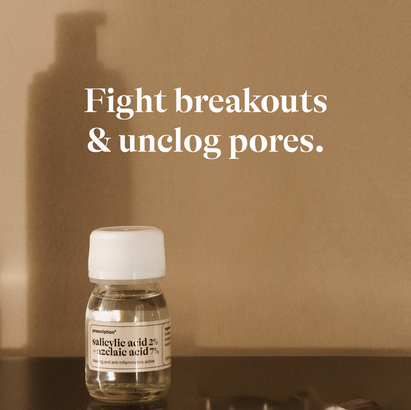 Prescription Skincare Salicylic Acid 2% + Azelaic Acid 7% bestrijdt onzuiverheden en ontstopt verstopte poriën
